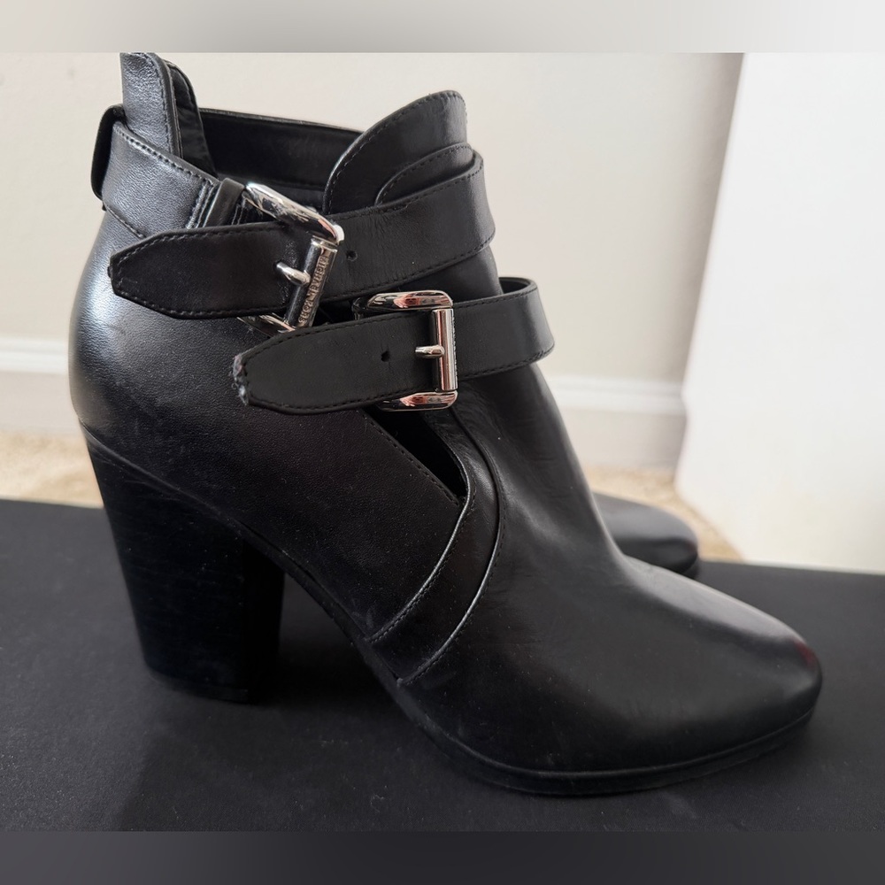 MICHAEL Michael Kors Black Ankle Boots with Buckle Detail